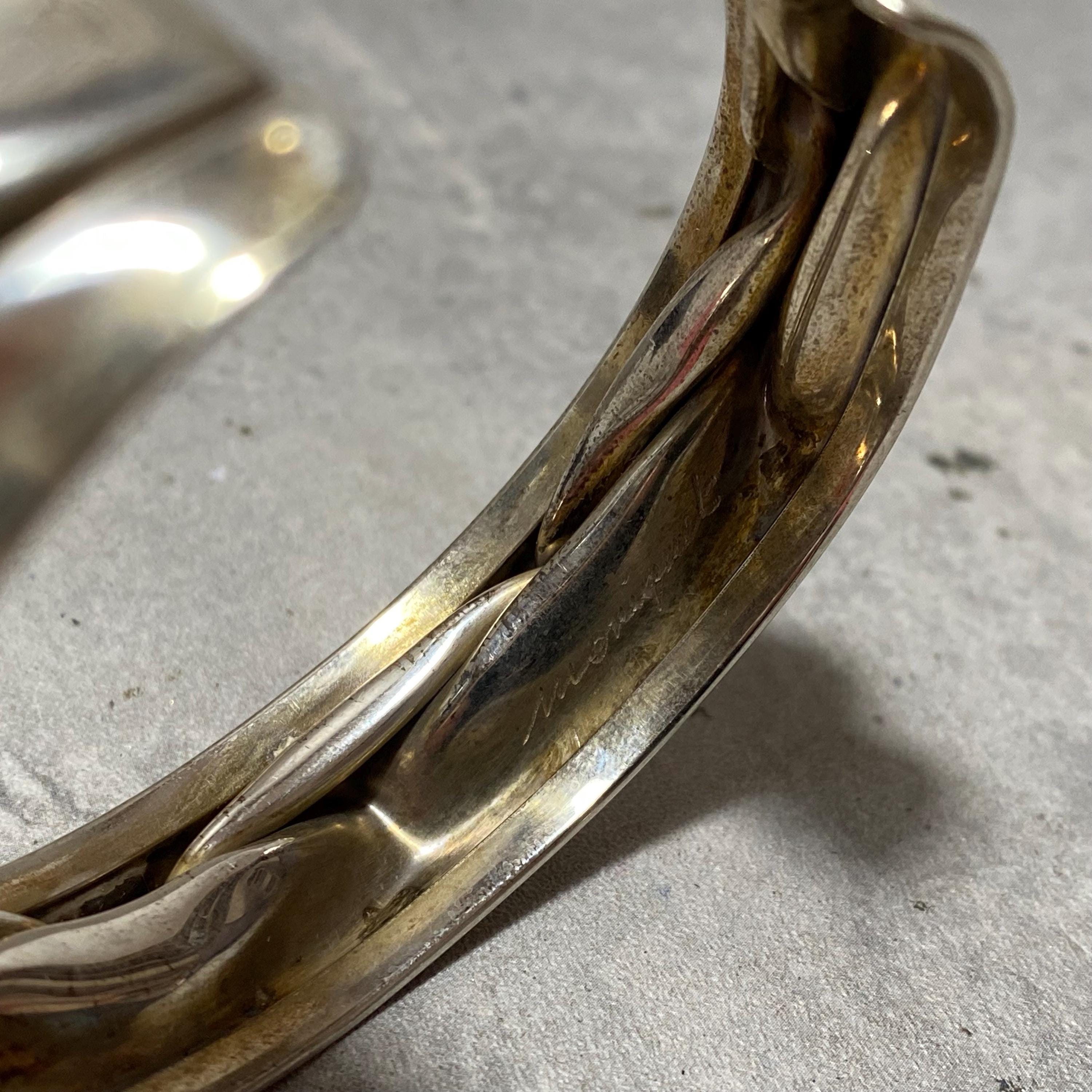 Bracelet Orfèvre Jacques Moniquet - Argent 925, Style Moderniste, Poignet Fin