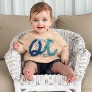 Personalized Hand Embroidered Name Baby Sweater,Custome Baby Name Sweater, Baby Boy Sweater With Name,  Best Birthday Gift For Baby