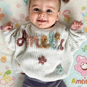 Personalised baby Jumper,Custom Embroidered Baby Name Sweater, Baby Name Sweater, Embroidered Sweater,  Baby Gifts,Birthday Gift