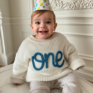 Custom Name Baby Sweaters | Personalized Hand Embroidered Name Baby Sweaters | Unique Baby Sweater | Baby Boy Name Sweater |Baby shower gift