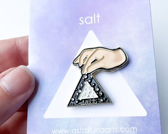 Salt Protection Enamel Pin: Gamer Witch Salty Lapel Pin
