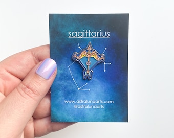 Sagittarius Enamel Pin: Gold Zodiac Sign Lapel Pin