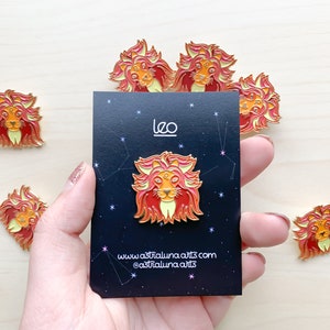 Leo Zodiac Enamel Pin: Gold Lion Lapel Pin