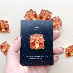 Leo Pin, Enamel Pin,  Lapel Pin, Zodiac Sign, Lion Pin, Gift for Her, Gift for Him, Zodiac Gift, Gift for Leo, Horoscope Gift, Leo, Pride