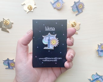 Libra Pin, Enamel Pin, Lapel Pin, Zodiac Sign, Balance Pin, Gift for Her, Gift for Him, Zodiac Gift, Gift for Libra, Horoscope Gift, Libra