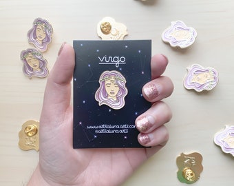 Virgo Enamel Pin: Zodiac Sign Lapel Pin