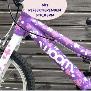 Reflektierende Fahrrad Sticker Kinder | Schmetterlinge & Blumen | Geburtstag | Einschulung | Geschenk | Aufkleber Woom | Blütenpracht