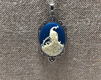 Peacock Cameo necklace