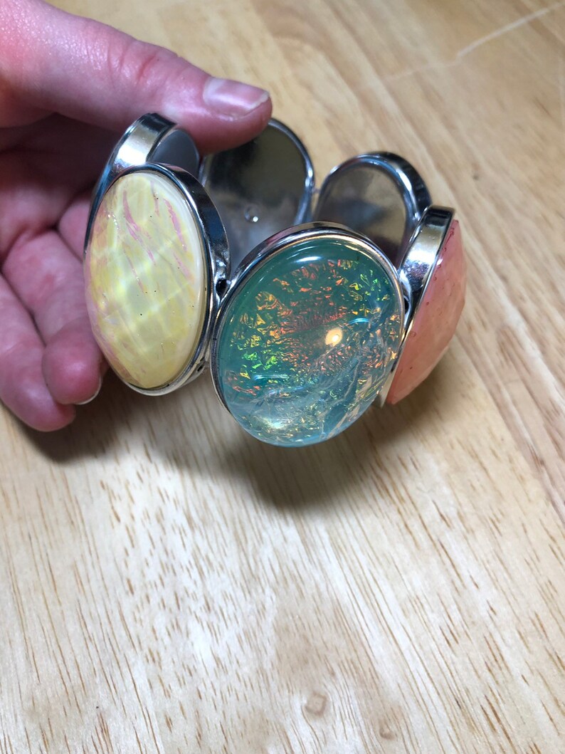 Faceted fake opal bracelet opal bracelet opal acrylic bracelet pink blue purple white stretch bracelet opal Cabochons
