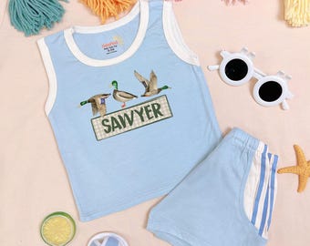 Personalized Duck Baby Outfit: Mallard Hunting Clothes, Custom Name