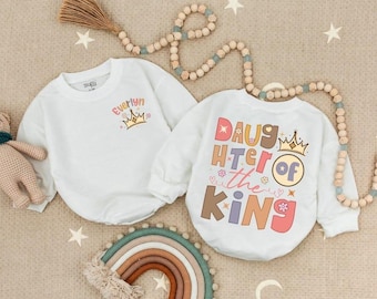 Gepersonaliseerde babyromper met de tekst "Dochter van de Koning", christelijke outfit