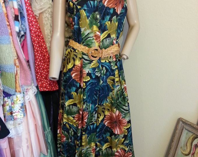 Old Tiralahilacha Fancy Linen Jumpsuit Beige Jungle