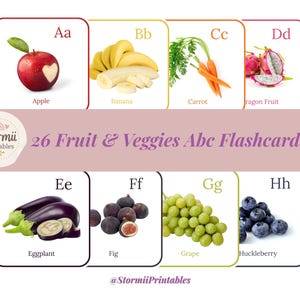 Cartes mémo sur les fruits et légumes | Cartes mémo sur les fruits et légumes pour enfants | Maternelle | Imprimables | Téléchargement instantané | Allemand Anglais