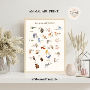 ABC Learning Poster for Kids – Colorful Alphabet Wall Art – Digital Download Printable File