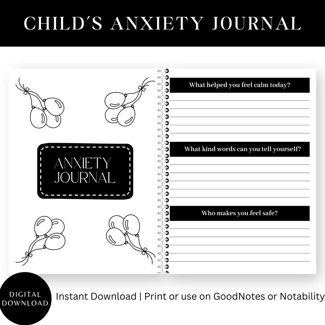 Kids Mental Health Journal: Printable Anxiety Prompts, Goodnotes PDF (A5/A4/US Letter Size ...