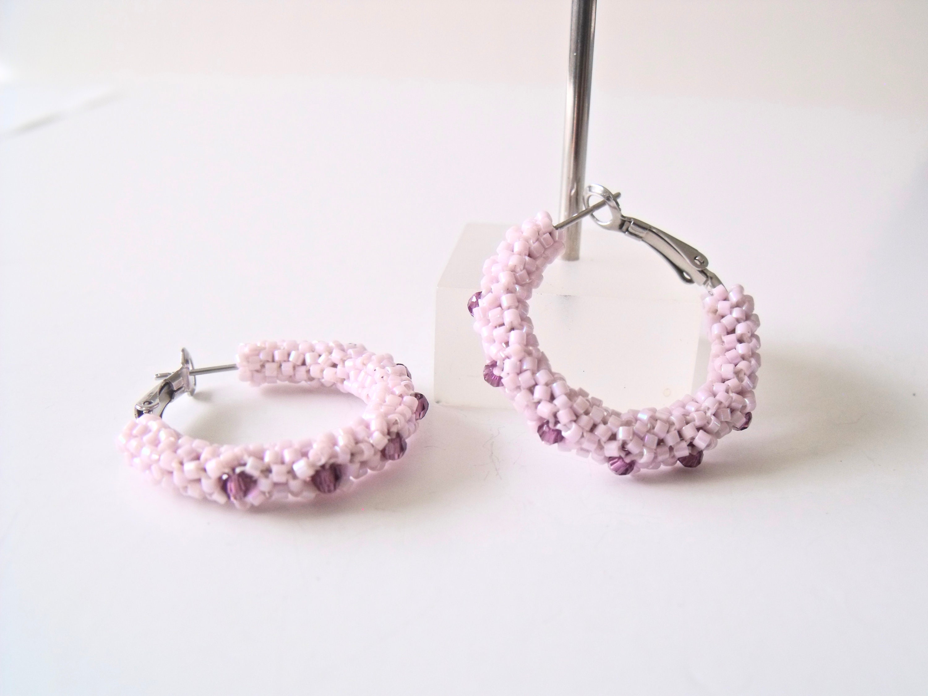 Ss Sm In//Outside All White Crystal Hoops Hoop Earrings