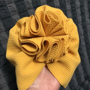 Floral Yellow Textured Newborn Baby Turban