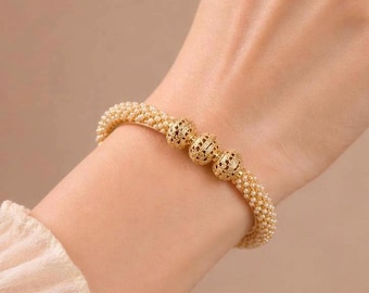 Pearl Bangles | Antique Indian Gold Kada | South Indian Bridal Jewellery