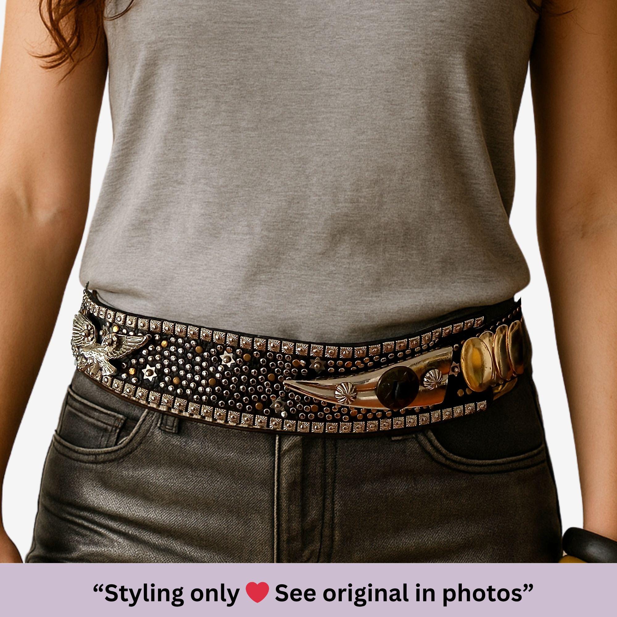 Lily Farouche Munich Leather Belt Lily Farouche Vintage Leather Belt Studded Belt Country Belt  main image 3