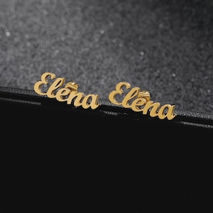 Pendientes con nombre personalizados: joyas grabadas para mujer, regalo personalizado original, mamá, esposa, hija, pendientes con nombre personalizados