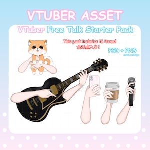 VTuber Free Talk-itempakket: 16 png-items + PSD