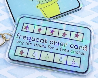 Frequent Crier Card Keychain, Water Signs Zodiac, Cactus Mom, Cactus Dad, Succulent, Memes, Weird Gifts, Gifts Under 10