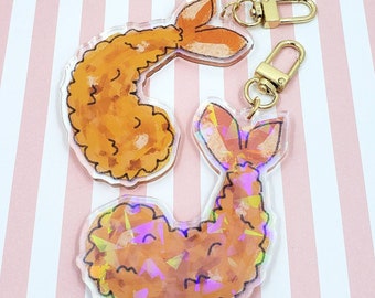 Fried Shrimp Keychain, Shrimp Tempura, Shrimp Art, Cute Shrimp, Weird Keychains, Gifts under 10, Stocking Stuffer