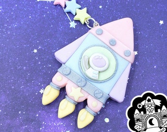 Nyoom Space Necklace, Fairy Kei, Pastel Stars, Handmade, Uchuu-kei, Yume Kawaii, Pastel Jewelry, Pastel Space, Cute Gifts, Cute Stuff