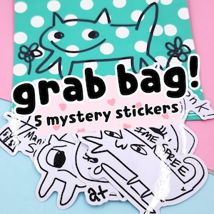 Greed Cats Mystery Sticker Pack: 5 Random Waterproof Vinyl Decals