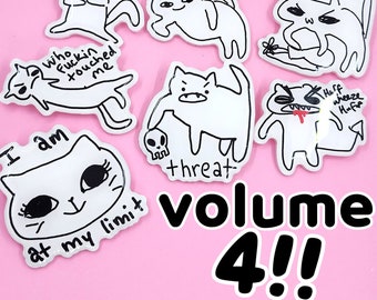 WEIRD CAT PINS! Volume 4! Cat Memes, Weird Gifts, Cat Art, Acrylic Pins, Cat Pins, Cat Brooch, Weird Brooches, Weirdcore, Gremlincore