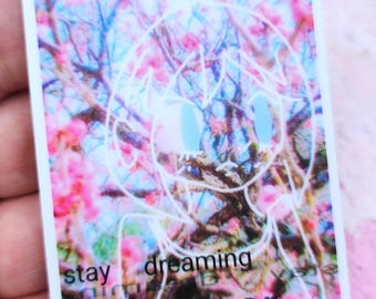 Nostalgia Dream: Cherry Blossom Thoughts. 3" Matte Vinyl Sticker