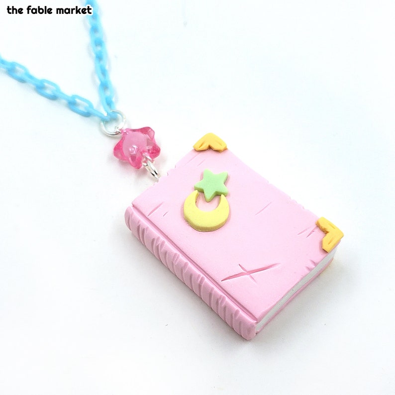 Pastel Spellbook Necklace, Pastel Goth, Pastel Witch, Witchy Jewelry, Fairy Kei, Pastel Necklace, Pastel Jewelry, Pastel Halloween, Kawaii image 3