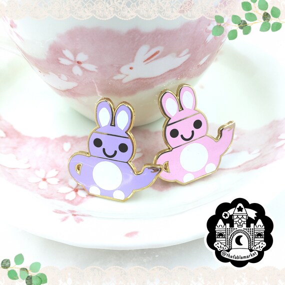 Pastel Bunny Teapot Enamel Pin Hard Enamel Teapot Cute | Etsy