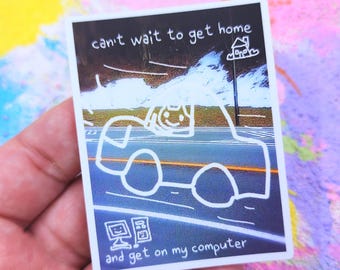 Nostalgia Dream: Computer. 3" Matte Vinyl Sticker
