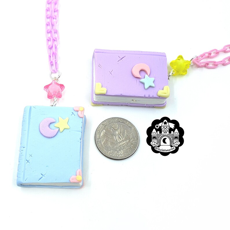 Pastel Spellbook Necklace, Pastel Goth, Pastel Witch, Witchy Jewelry, Fairy Kei, Pastel Necklace, Pastel Jewelry, Pastel Halloween, Kawaii image 6