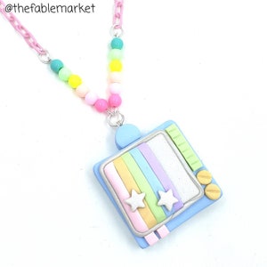 Pastel TV Necklace, Handmade Retro TV, Television Static, Pop-Kei, Fairy Kei, Decora kei, Pastel Rainbow, Pastel Jewelry, Cute Necklace, Y2K image 7