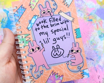 Silly Special Lil Guys Reusable Sticker Book! A6 4.1" x 5.8" Size, 50 Pages