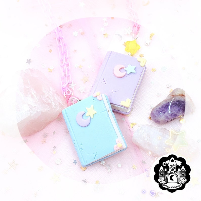 Pastel Spellbook Necklace, Pastel Goth, Pastel Witch, Witchy Jewelry, Fairy Kei, Pastel Necklace, Pastel Jewelry, Pastel Halloween, Kawaii image 4