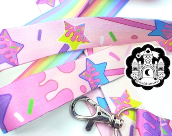 Pastel Star Pop Lanyard, Fairy Kei, Decora Kei, Anime Cons, Yume Kawaii, Magical Girl, Magical Boy, Pop Kei, Pastel Lanyard