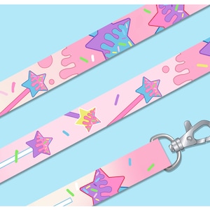 Pastel Star Pop Lanyard: Fairy Kei Anime Convention Accessory