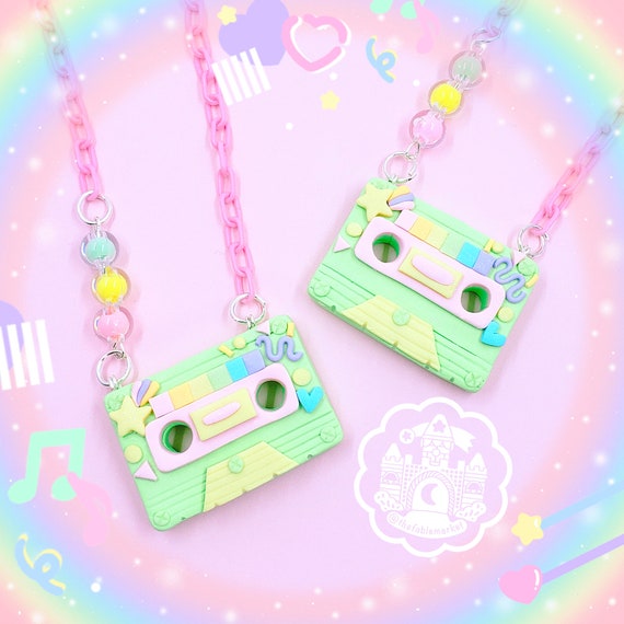 Pastel Heart Radio Cassette, Cute Jewelry, 80's Aesthetic, 90's Aesthetic,  Pastel Necklace, Pastel Jewelry, Cute Stuff, Cute Gifts, Y2k 