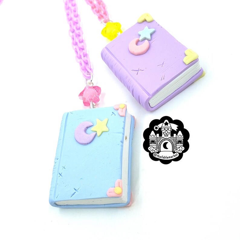 Pastel Spellbook Necklace, Pastel Goth, Pastel Witch, Witchy Jewelry, Fairy Kei, Pastel Necklace, Pastel Jewelry, Pastel Halloween, Kawaii image 5
