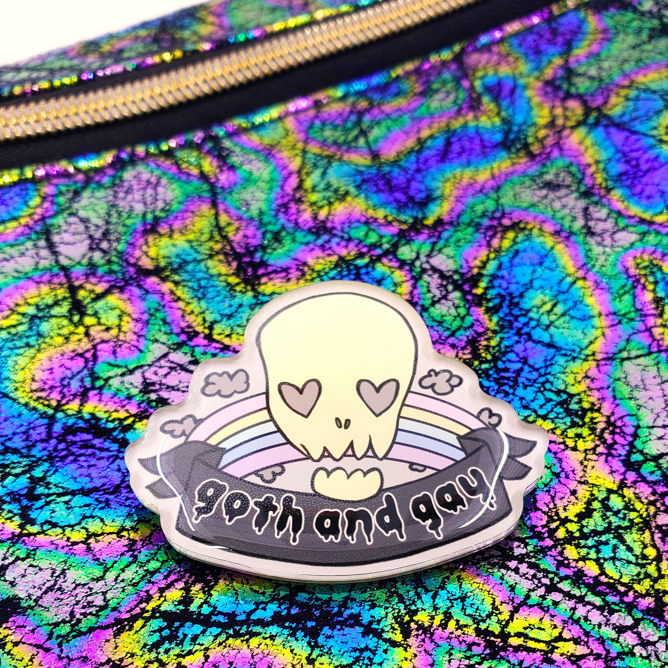 Goth and Gay Pin Acrylic Pin Goth Pin Gay Pin Gay Pride Etsy