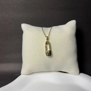 Gold Industrial Bar Pendant – Modern Minimalist Necklace – Geometric Dainty Jewelry – Unique Gift for Her