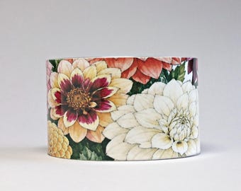 Dahlia Cuff Bracelet, Gift for Gardener