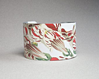 Snapdragon Cuff Bracelet, Floral Jewelry for Gardener