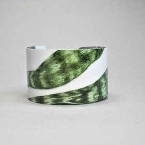 Snake Plant Cuff Bracelet: Botanical Illustration Jewelry