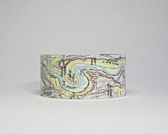 Zion National Park Map Cuff Bracelet Unique Gift for Hiker