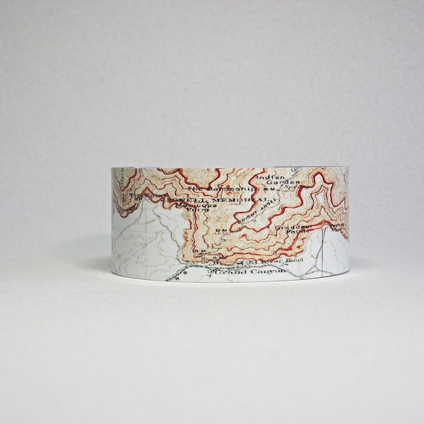 Grand Canyon National Park Map Cuff Bracelet Unique Gift for Her