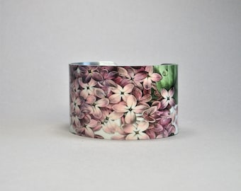 Lilac Cuff Bracelet, Unique Cottagecore Jewelry
